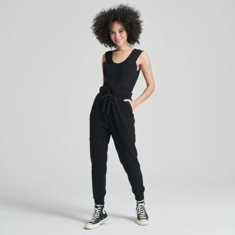 Naadam Womens Medium Cotton Cashmere Black Romper